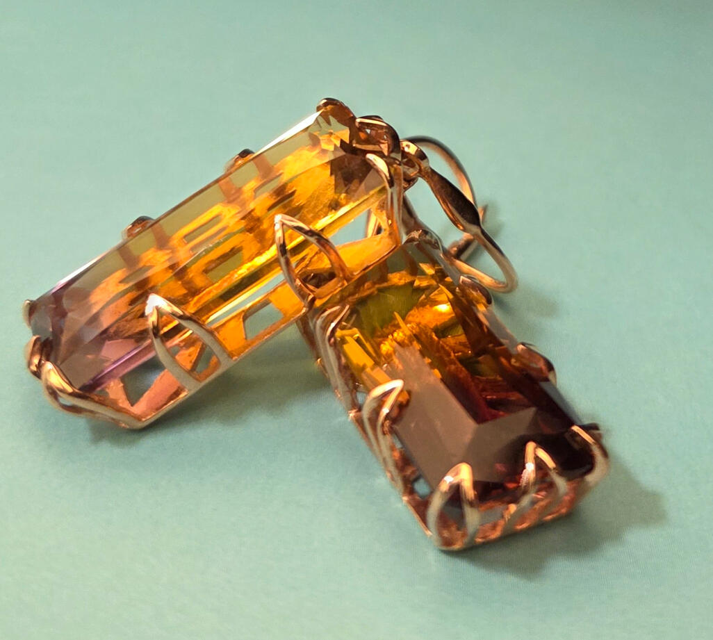 V Prong Ametrine Earrings